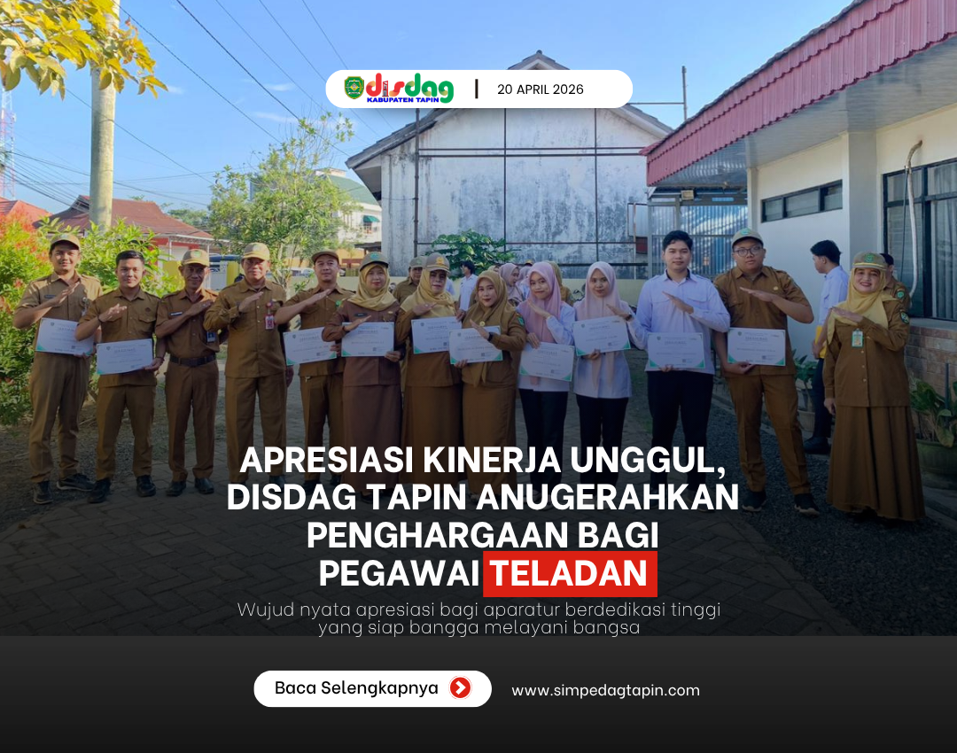Apresiasi Kinerja Unggul, Disdag Tapin Anugerahkan Penghargaan bagi Pegawai Teladan